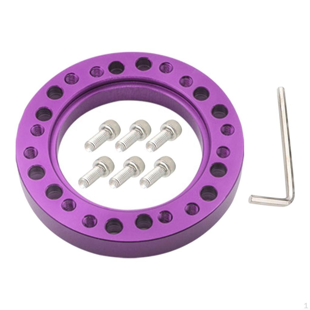 Steering Wheel Hub Adapter Spacer Pad W/ Six Screws Aluminum Car Parts Wheels Accessories,