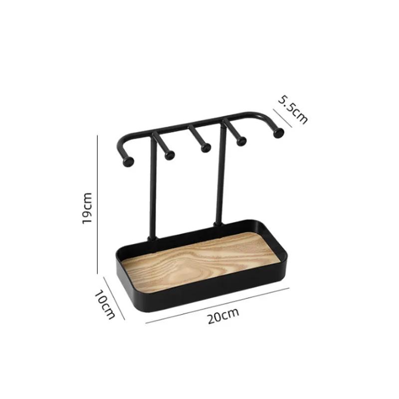 Jewelry Organizer Display Stand Rack With Wooden Tray For Earrings Bracelet Necklaces Rings Storage Hanging Organizer Holder