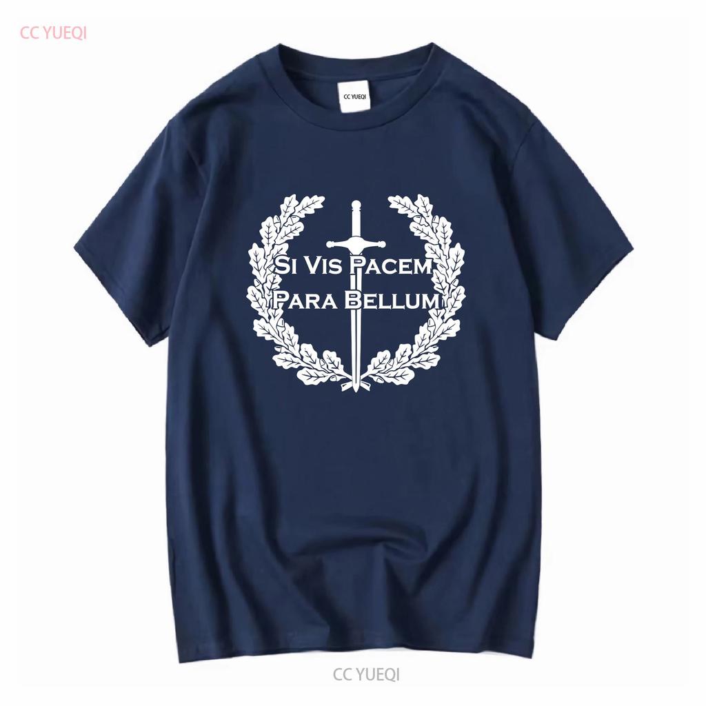 Si Vis Pacem Para Bellum Proverb Sword Oak Leaf Wreath If T Shirt 38365 Long or Short Sleeves Vintage Washed Graphic Stylish