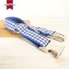 Blue Plaid Dog Collar and Leash Set with Innovative Design
