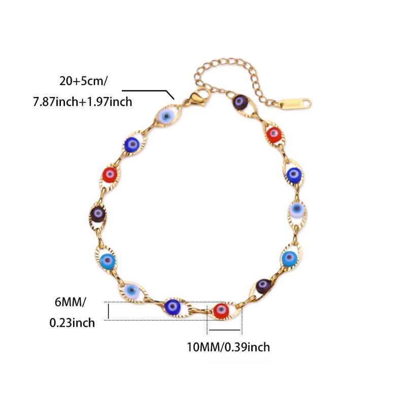 Devil's eye anklet women's niche design sense color zircon eye anklet foot decoration