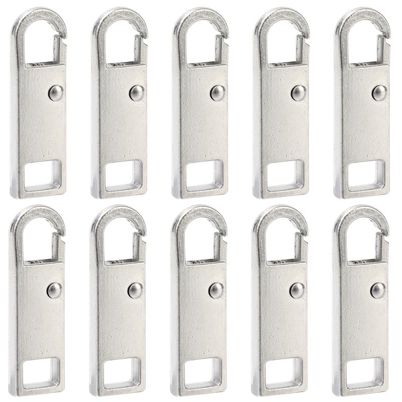 1/10pcs Durable Tool Free Zipper Repair Instant Replacement Metal Pull Slider Universal Detachable for Luggage Bags Clothing