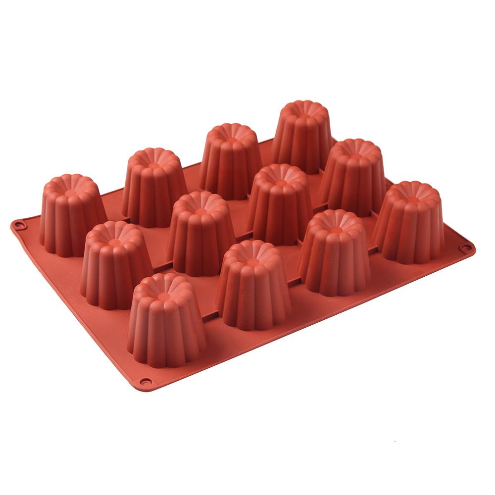 12/15/18Holes Silicone Molds for Baking Caneles Pudding Mousse Chocolate Ice Cream Cake Decoration Mold Kitchen Tools