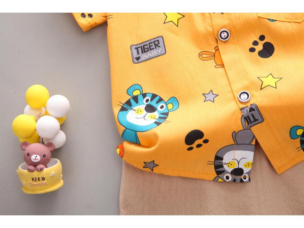 Boys' Summer Two-Piece Suit: Trendy Infant Short-Sleeved Outfit