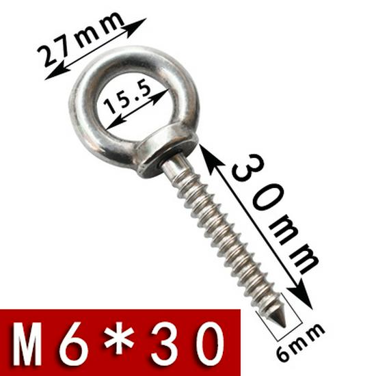 Stainless Steel 304 Eye Bolt, Self-Tapping Screw Eyelet, Butterfly Hand-Tight Self-Sheep Horn Nails