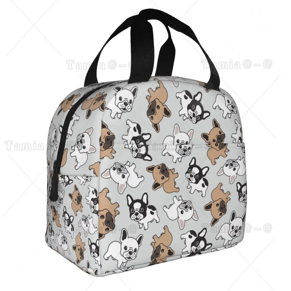 French Bulldogs Dog Insulated Lunch Bag for Women Men and Kids Large and Reusable Handle Freezable Work School Travel Tote Bags