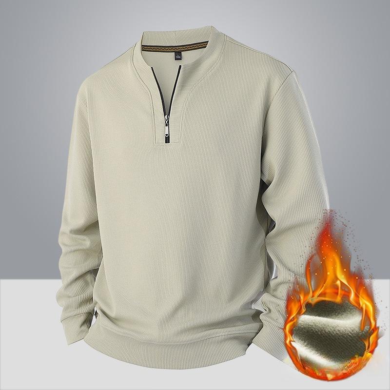 Men's Padded Warm Fashionable Versatile Large Size Heavyweight Sweater Soft Quality Fabric Round Neck Design Loose Casual Sports Long Sleeve