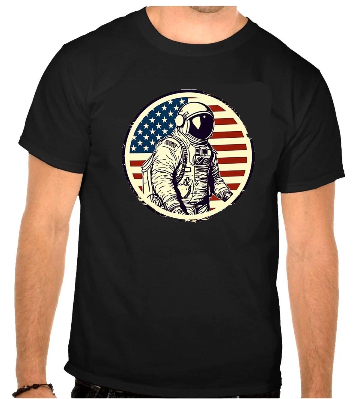 NASA Astronaut Apollo USA Space Logo Black T-Shirt -1322- XL