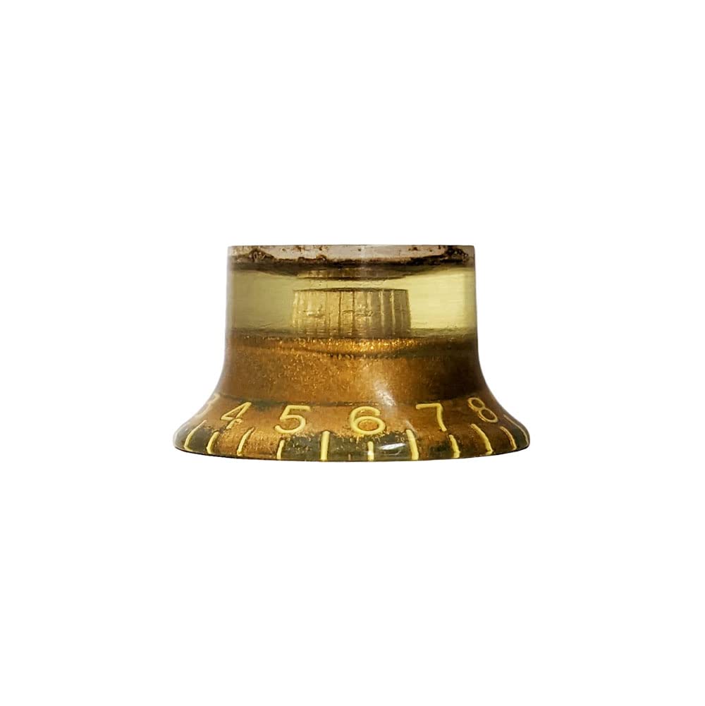 YJB PARTS Reflector Knobs (Embossed Letters) 4-Piece Set, Made in Japan (Relic Gold/Silver Plated)