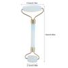 1Pc Artificial Jade Doublehead Beauty Roller AntiAging Face Eye Neck Massager Tool(White)