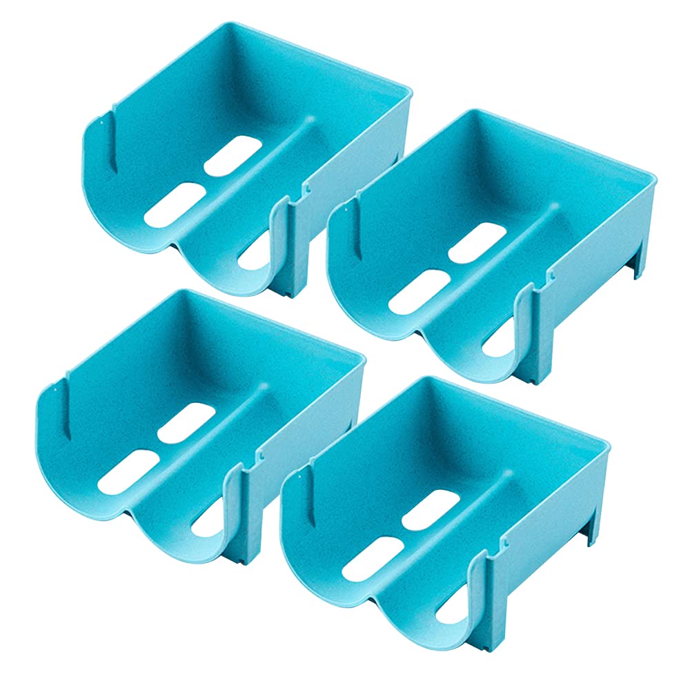 

SOWAKA Drink Holder, PET Bottle Holder, Beer Can Holder, Bottle Holder, Refrigerator Rack, Wine Rack, Kitchen Organization (Blue, 4 Pieces)