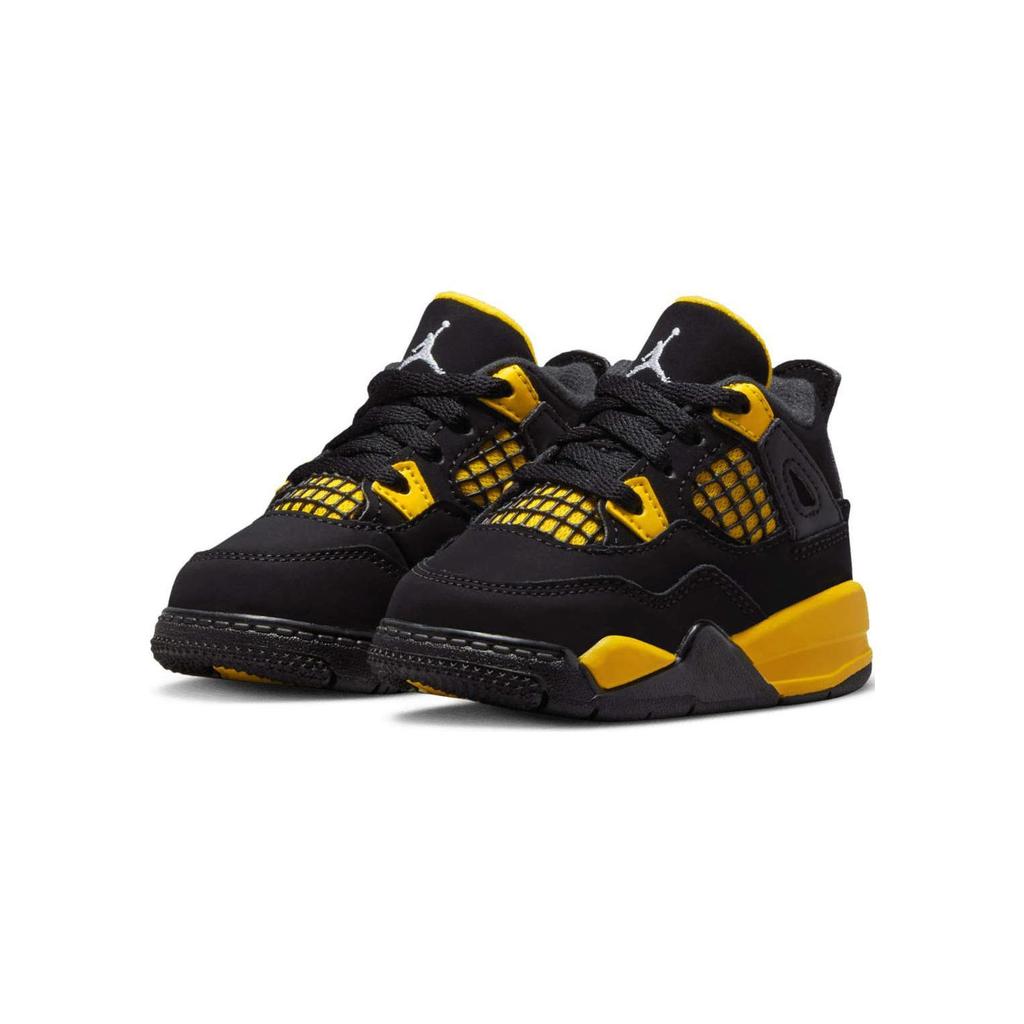 Air Jordan 4 Retro TD Thunder 2023 Baby Sneakers Black Tour-Yellow BQ7670-017