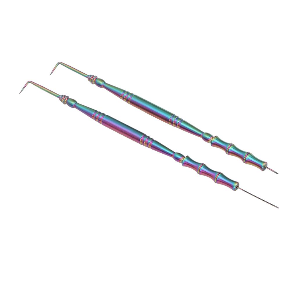 2 Stück Wimpernwell-Werkzeug Doppelkopf Edelstahl Bambusgelenkform Griff Wimpern Augenbrauen Well-Trenner-Werkzeug
