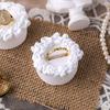 Exquisite Plaster Ring Holder White Gypsum Ring Display Rack Cake Shape Ring Stand  Photo Props