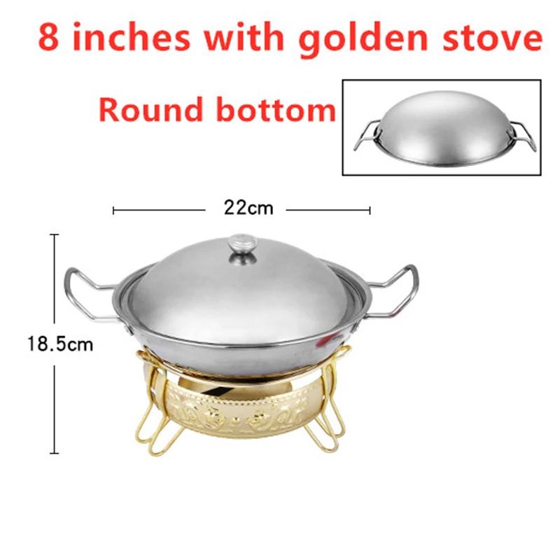 Outdoor lamp solid liquid restaurant tableware stainless steel portable furnace hotpot pots cooking Alcohol stove small hot pot
