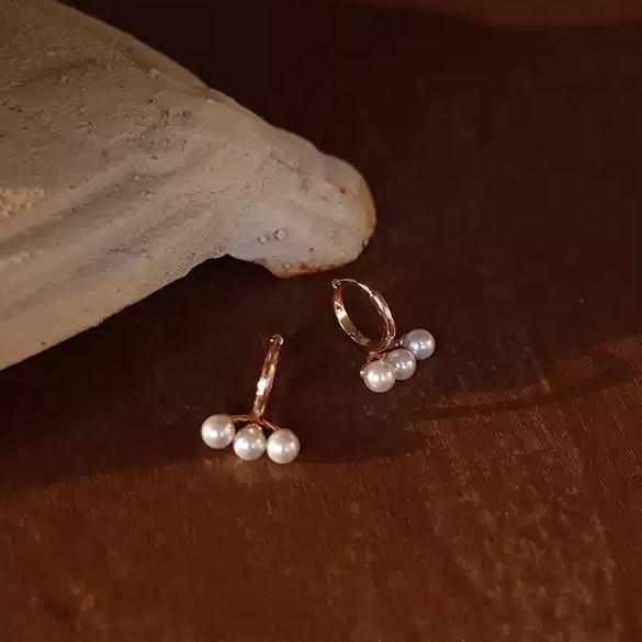 

Simple Pearl Earrings for Women Suitable for Party Gifts Earrings Female Design Temperament Senior Sense of Circle Hundred Match Earrings