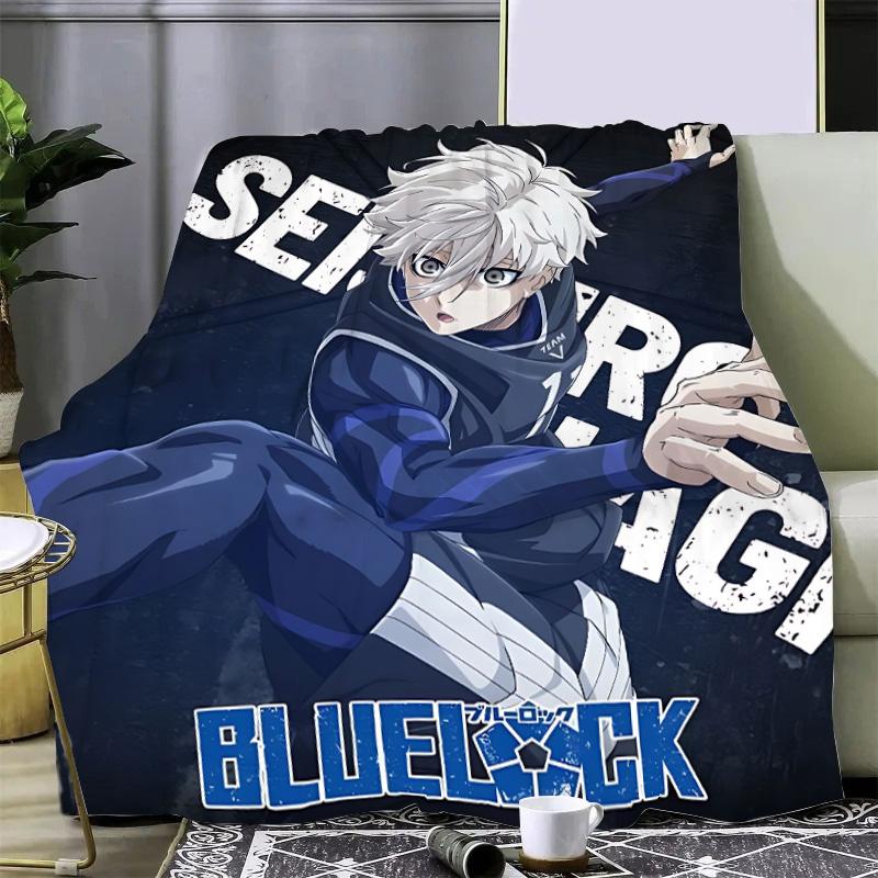 Koc z nadrukiem anime Blue Lock Japonia Koc piknikowy Ciepły koc Miękki i wygodny koc Dom Podróż Prezent urodzinowy