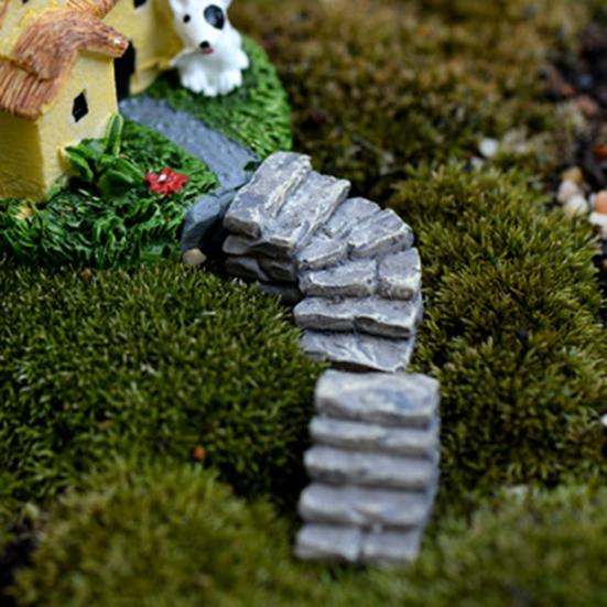 2Pcs Mini Harz Schritte Garten Miniatur Stein Treppe Straße Landschaft Ornament