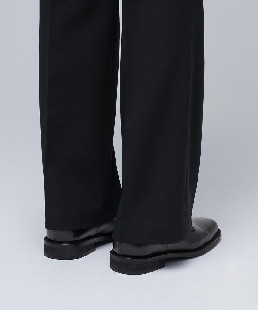 MUSINSA STANDARD Heavyweight Fleece-Lined Real Wide Hidden Elastic Waist Slacks [Black]