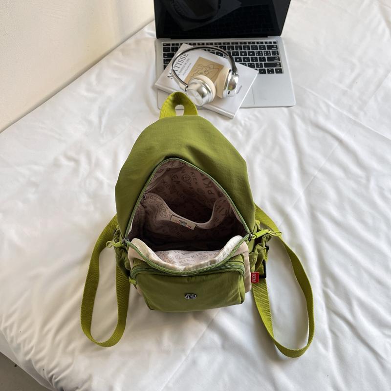 Damen Kleiner Rucksack Multifunktionale Brusttasche Kontrastfarbe Outdoor Schulter Umhängetasche