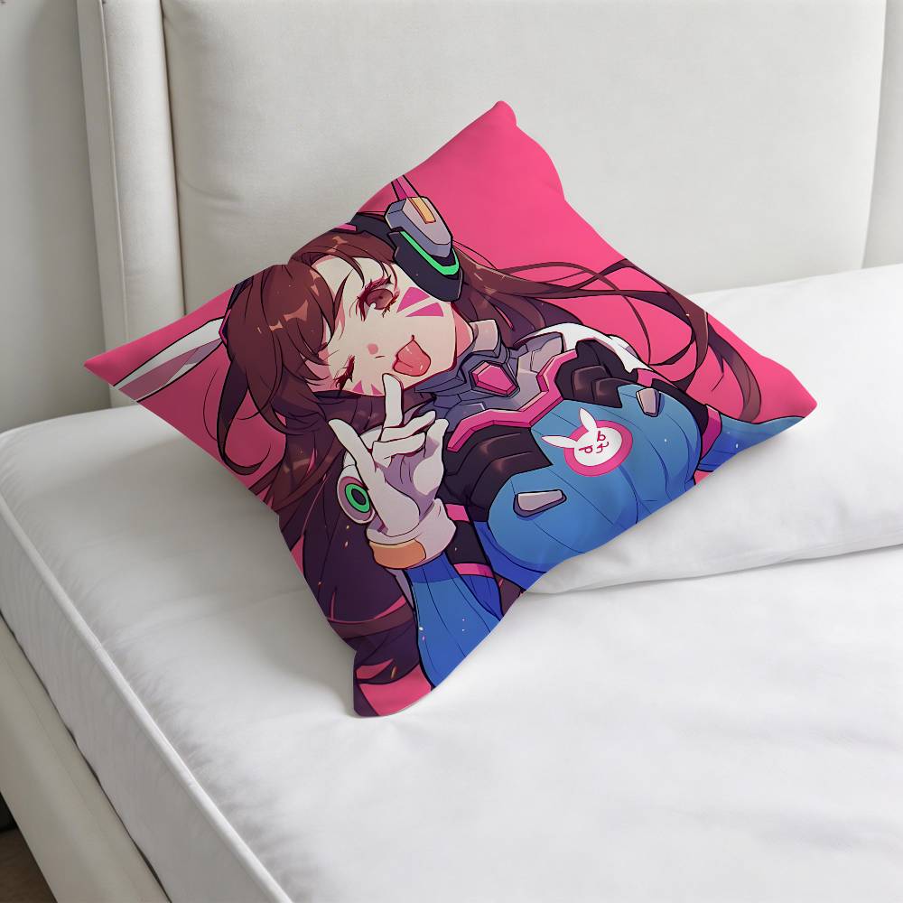 Cute DDVA OOverwatch  Square Pillow Cover Decorative Throw Pillow Case for Sofa Couch Bed Home Car Living Room Decoration