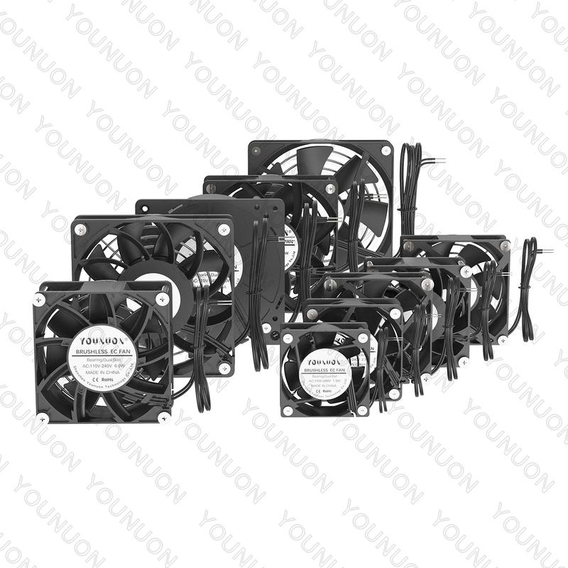 EC Axial Fan 60mm 80mm 90mm 120mm Ball Brushless Fan Cooler AC 110V 120V 220V 230V 240V Computer Case Fan 6025 8025 9225 12038 9225 Dual Ball