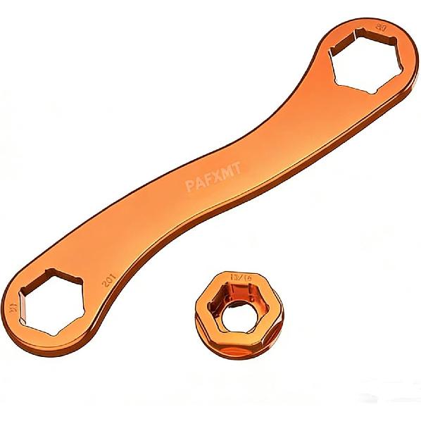 Orange Aluminum Axle Wrench Removal Tool,17X27X32mm Axle Wrench Spanner Compatible with KTM 150-500 XC/SX/XCF/SXF 2023-2024,Compatible with Husqvarna