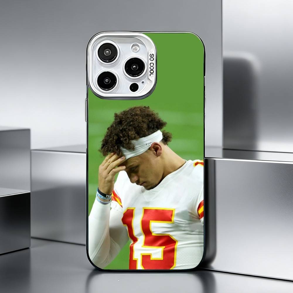 A-American Football P-Patrick Mahomes   Phone Case For iPhone 17,16,15,14,13,12,11 Plus,Pro Max,XS,Colored silver phone case