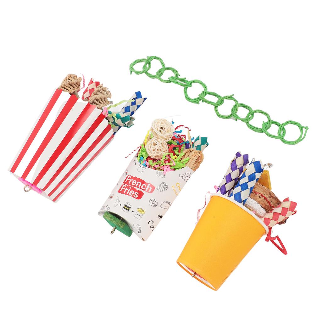 Foraging Cup Bird Toy Colorful Interactive Fun Parrot Shredding Toys for Parakeet Cockatiels Budgie