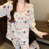 Cartoon Thin Cloud Cotton Sweet Pajamas Women'S Suit Loungewear Long Sleeves Trousers