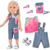 Ecore Fun 18 Inch Girl Doll with Clothes and Accessories 8 Pcs Doll Playset Include 18 Inch Doll, Doll Clothes, Doll Shoes, Doll Bag and Doll