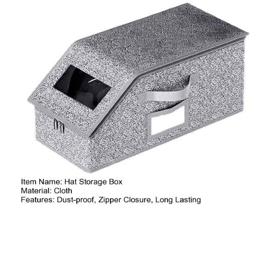 1/2Pcs Hat Storage Box Baseball Cap Organizer with Transparent Window Zipper Closure Dust-proof Stackable Hat Holder Box