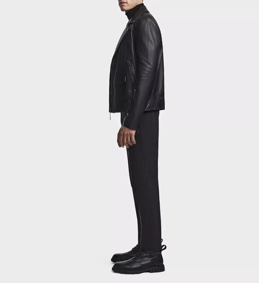 Real Lambskin Festive Original Leather Racer Biker Jacket Elegant NEW Men's Jacket Genuine