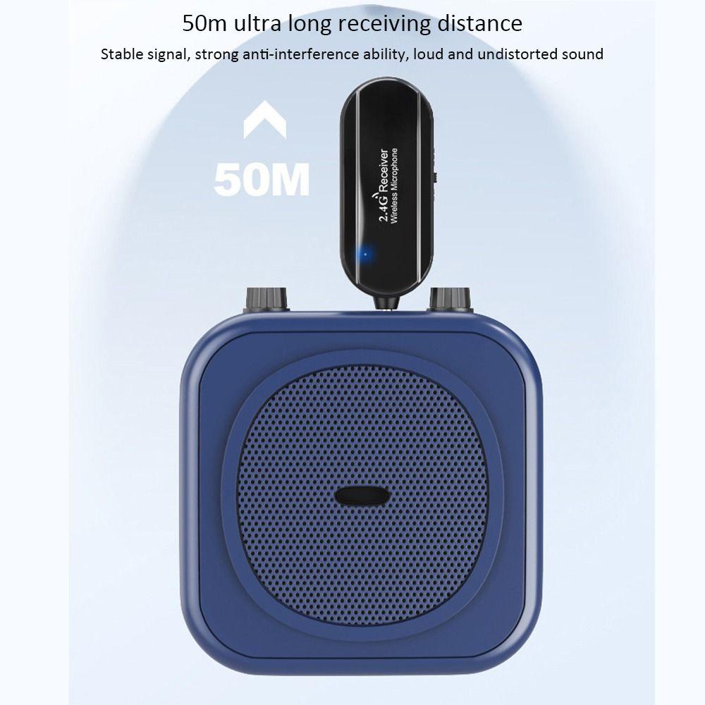 With Transmitter Receiver 2.4G Wireless Microphone Amplifier Voice Speaker  Fitness Trainer