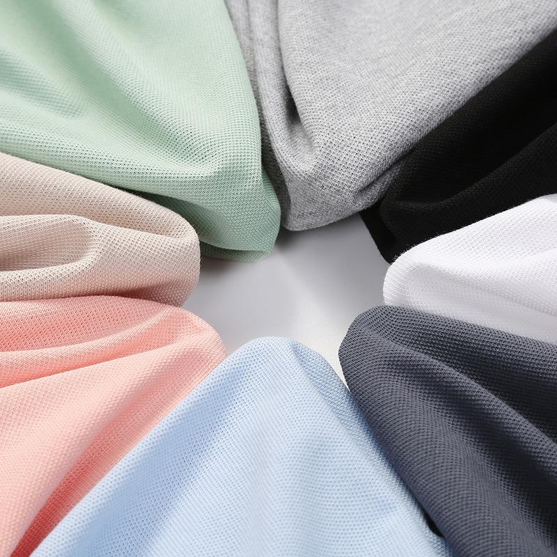 Solid Color Short Sleeve Polo Shirt Men Summer Collar T- Shirt Plain Work