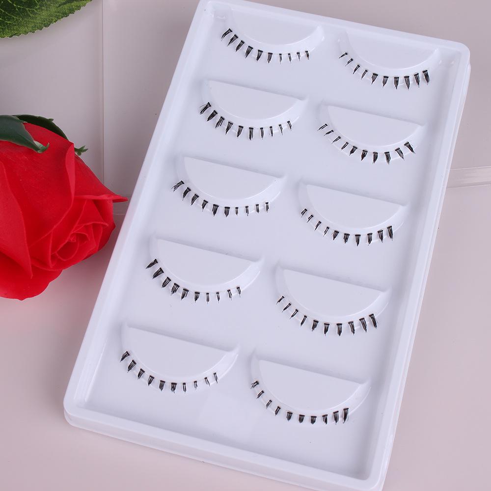 5 Pairs Fairy Lower Lashes - Natural Style, Transparent Stem, Soft Hair (B03)