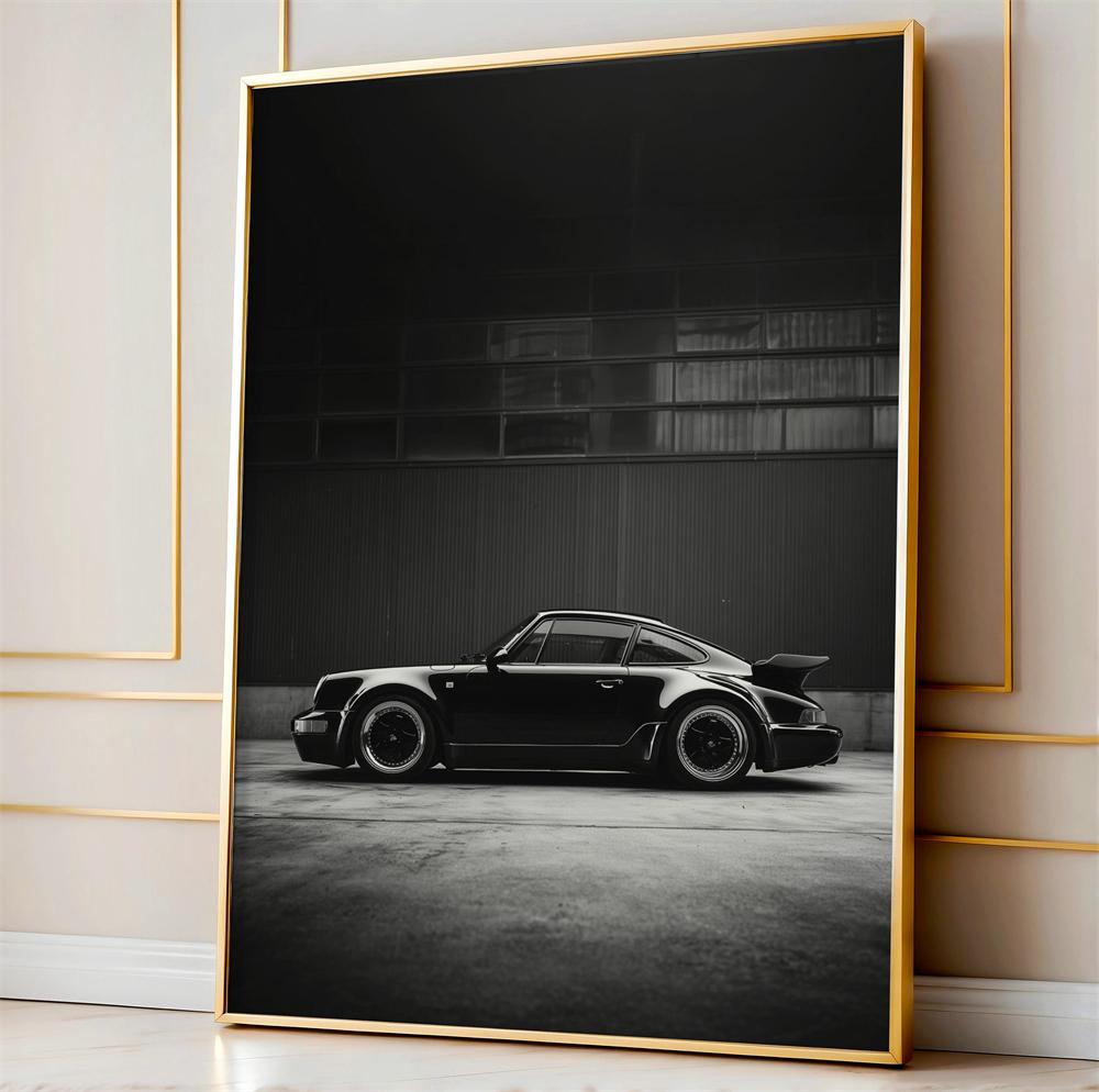 Vintage Schwarz-Weiß-Sportwagen-Fotodruck Moderne Schlafzimmer-Wanddekoration Auto-Poster Schwarz-Weiß-Sportwagen-Leinwanddruck