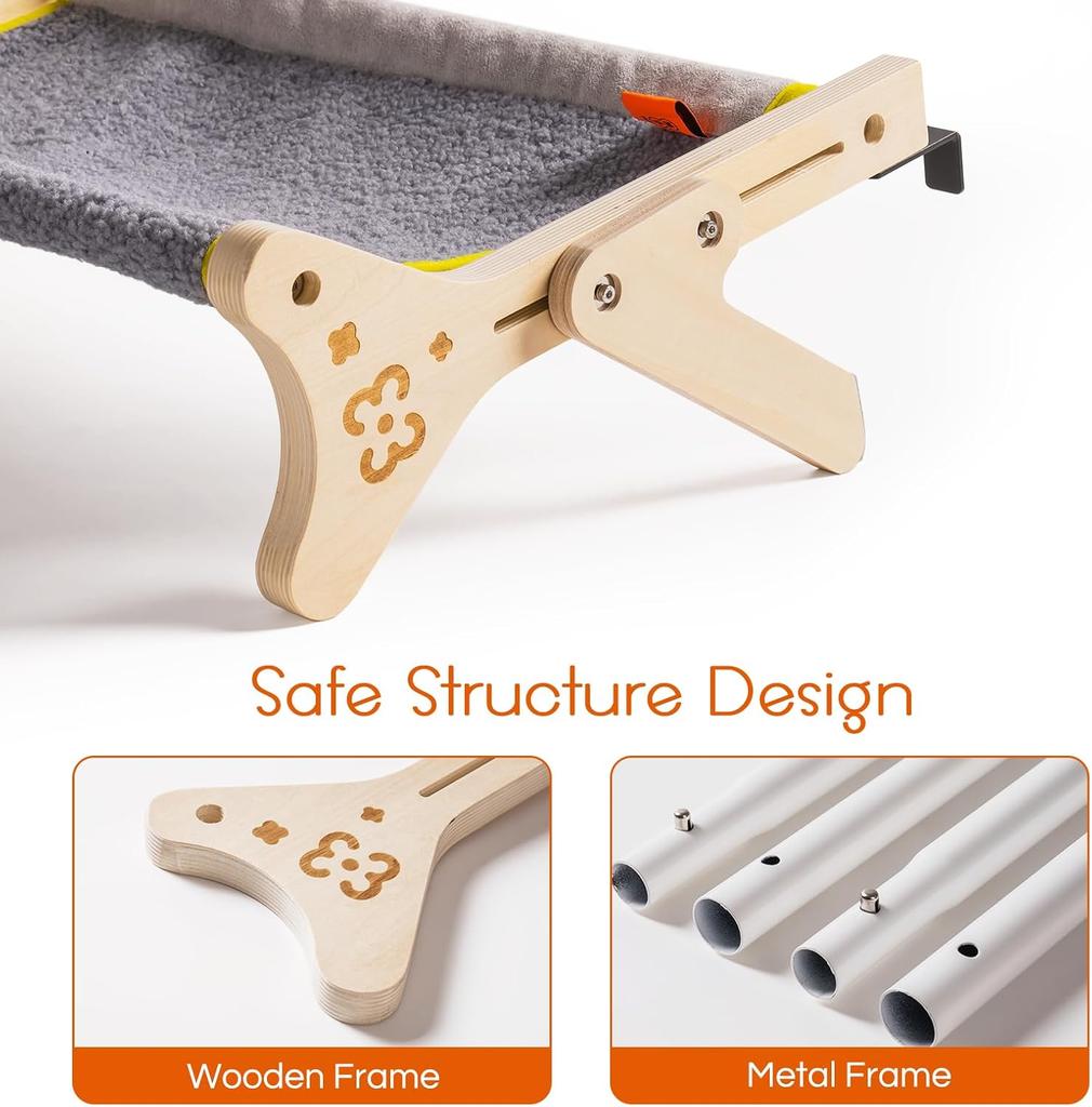 Mewoofun Cat Window Perch Cat Window Hammock Seat 2 In 1 Beige Cream Grey Pink Adjustable Steady Cat Bed for Indoor Cats for 40