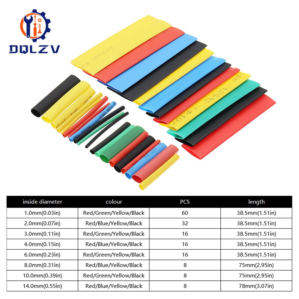 530/328/164/127pcs Heat Shrink Tube 2:1 Shrinkable Wire Shrinking Wrap Tubing Wire Connect Cover Protection