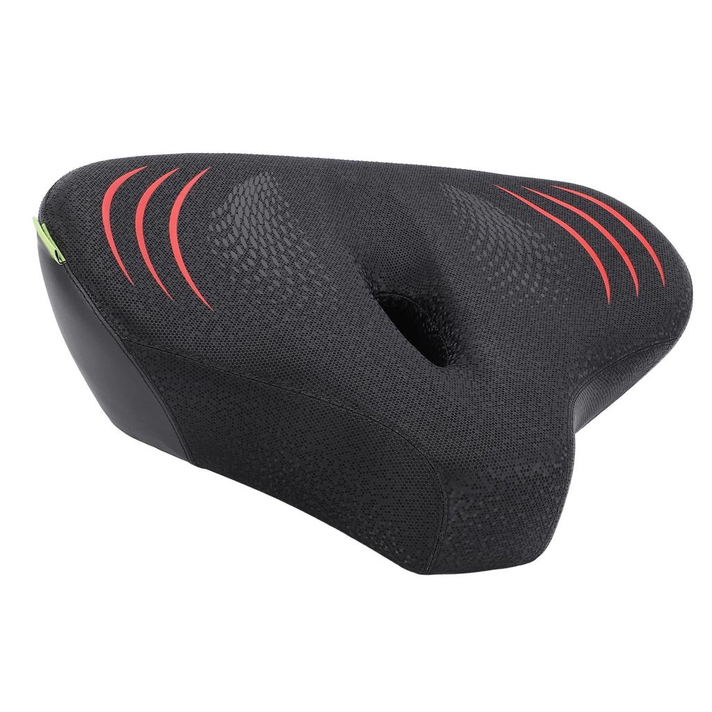 Fahrradsitzkissen Breit Verdickt Stoßdämpfung Atmungsaktives Sattelpad für Peloton Schwarz Rot