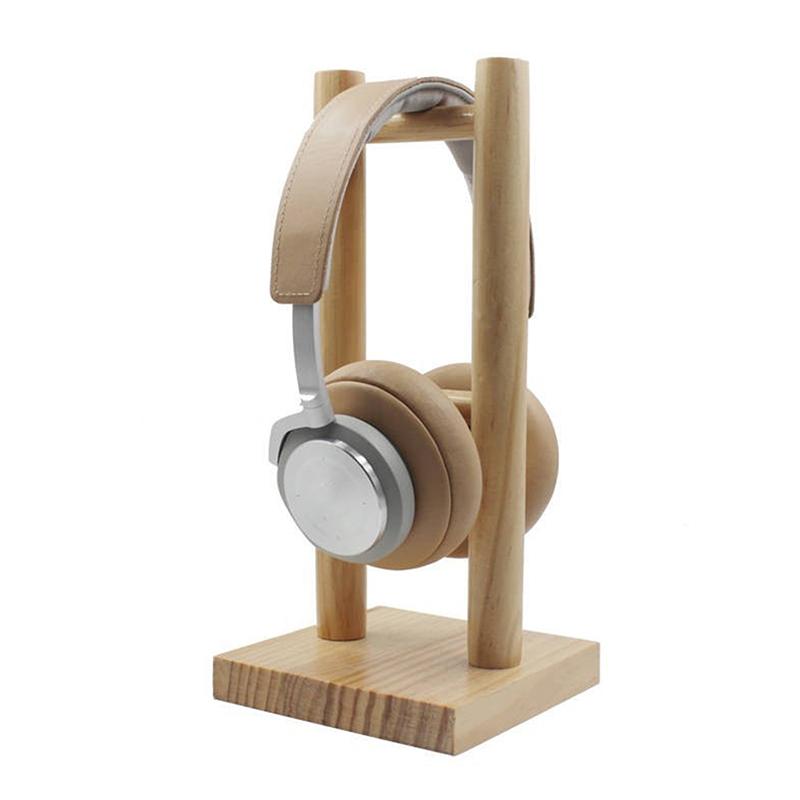 Solid Wood Headphone Stand, Headphone Headset Hanger Display Stand, Universal Noise Reduction Headphone Stand Wall Mount