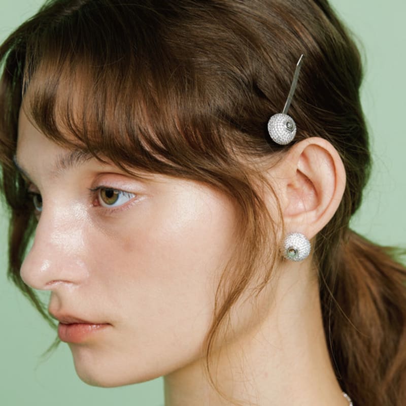 MATIAS Crystal sphere Earring (Silver)