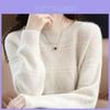 Fall Winter Thick Knitted Sweater With Round Neck For Women Casual Wear