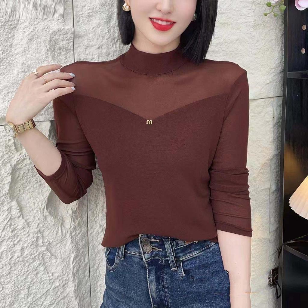 Herbst Neue Semi-rollkragen Pullover Bottoming Shirt frauen Sexy T-shirt Kleine Hemd Modische frauen Innere Top