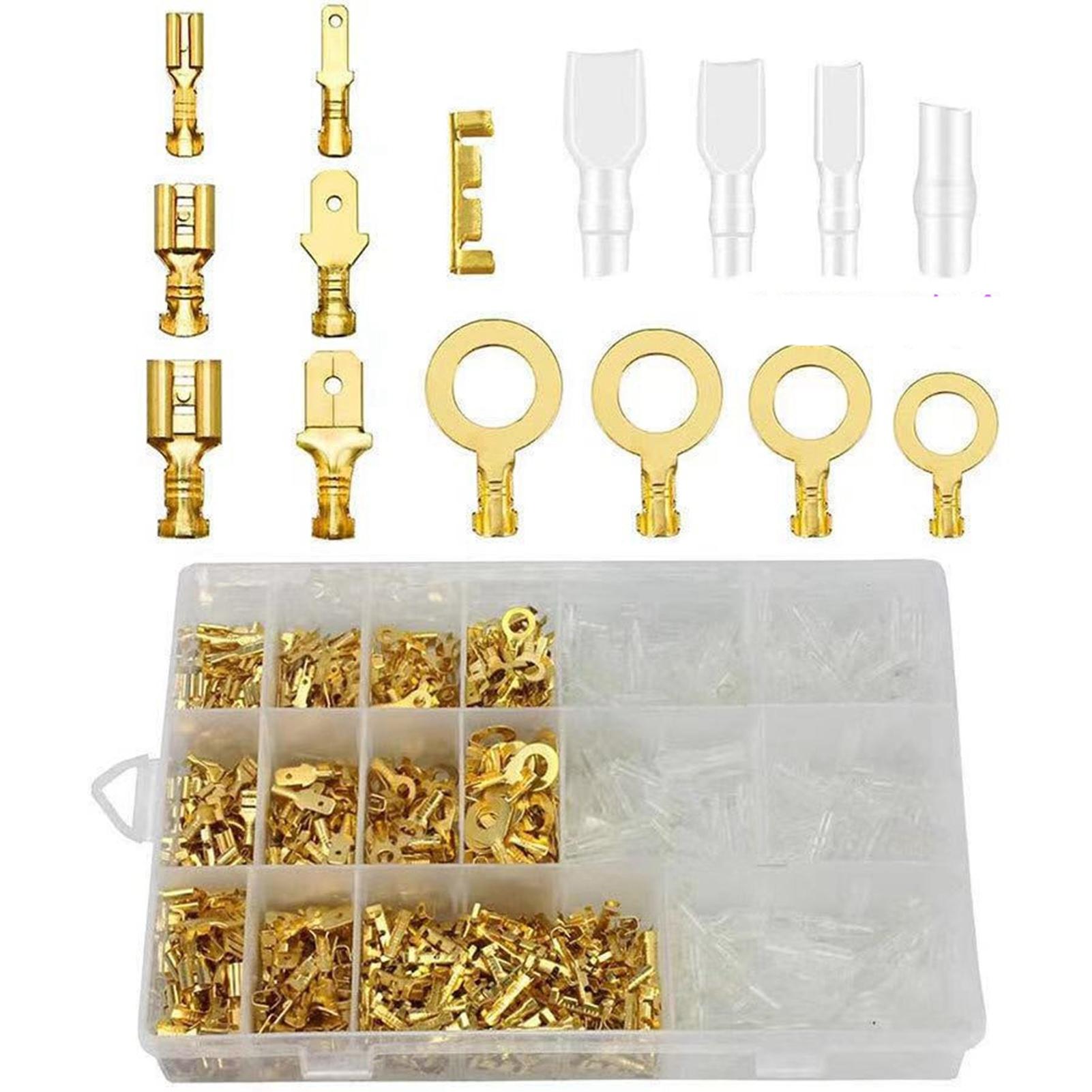 

Yellow Crimp Terminal Block Set Transparent Protection Cover Male Female Docking Terminal Connector Kit 2.8 4.8 6.3
