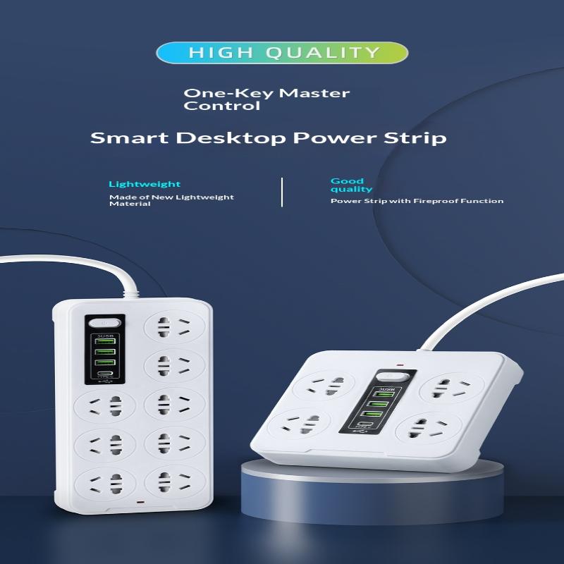 Universal Power Strip Socket Eu Us Au Plug With Usb Type-C Pd Surge Protector Power Cord Extension Sockets