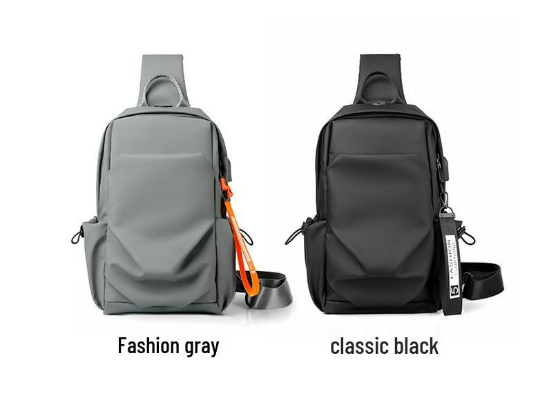Men's Trendy Single Shoulder Crossbody Sling Backpack - Lightweight Solid Color Casual Bag