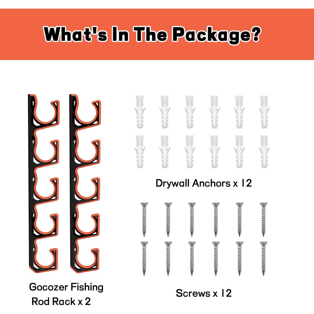 H5 Wall Or Ceiling Mounted Fishing Rod Rack With Soft Protective Pads, Fishing Rod Storage Box
