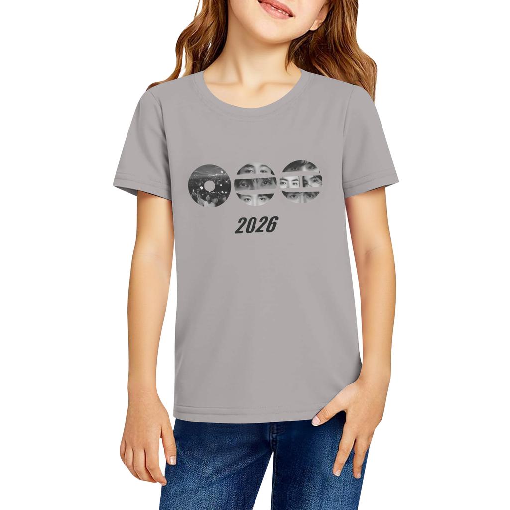 Modische Rundhals-Kurzarm-Arbeitskleidung bedruckte Oberteile für Kinder-Sommeroberteile