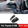 For Toyota C-HR CHR 2016-2024 2025 Carbon Fiber Car Rearview Mirror Cover Trim Side Door Wing Mirror Cap Overlay Accessories